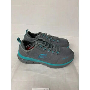 -348 Skechers Arch Fit, Grey/Blue-US 10 Womens
